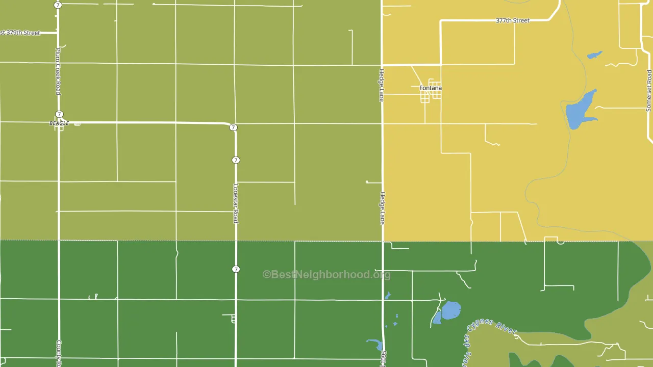 Fontana, KS block-group voter-turnout map