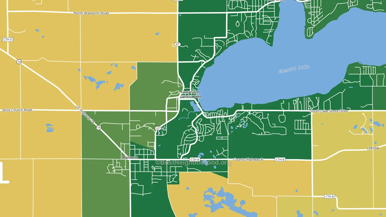 Fontana-on-Geneva Lake, WI block-group voter-turnout map