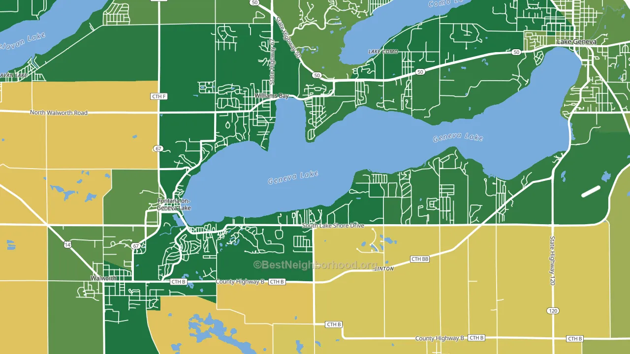 Fontana, WI block-group voter-turnout map