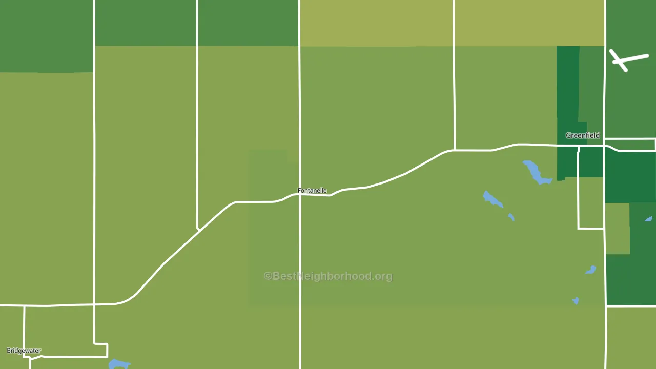 Fontanelle, IA block-group voter-turnout map