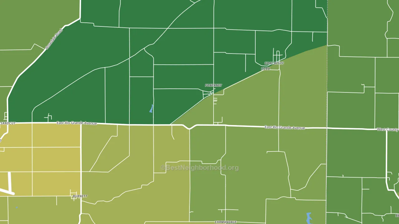 Fontanet, IN block-group voter-turnout map