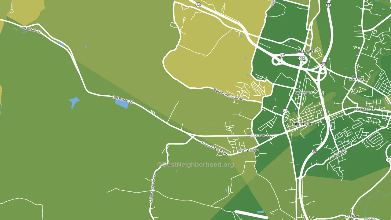 Foot of Ten, PA block-group voter-turnout map