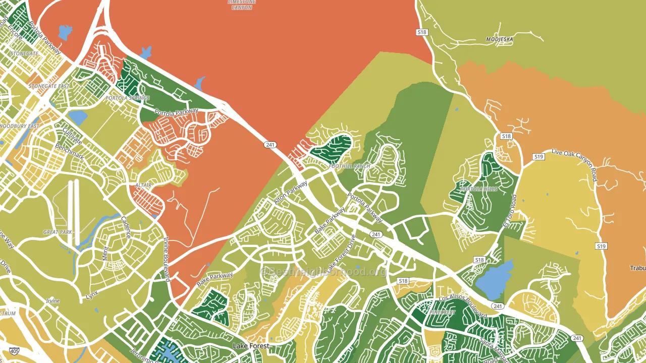 Foothill Ranch, CA block-group voter-turnout map