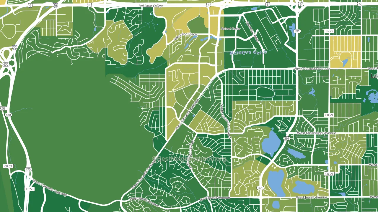 Foothills, Lakewood, CO block-group voter-turnout map