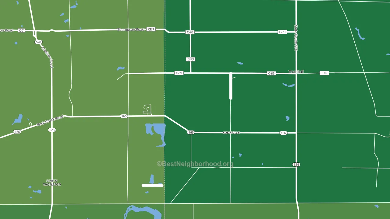 Footville, OH block-group voter-turnout map