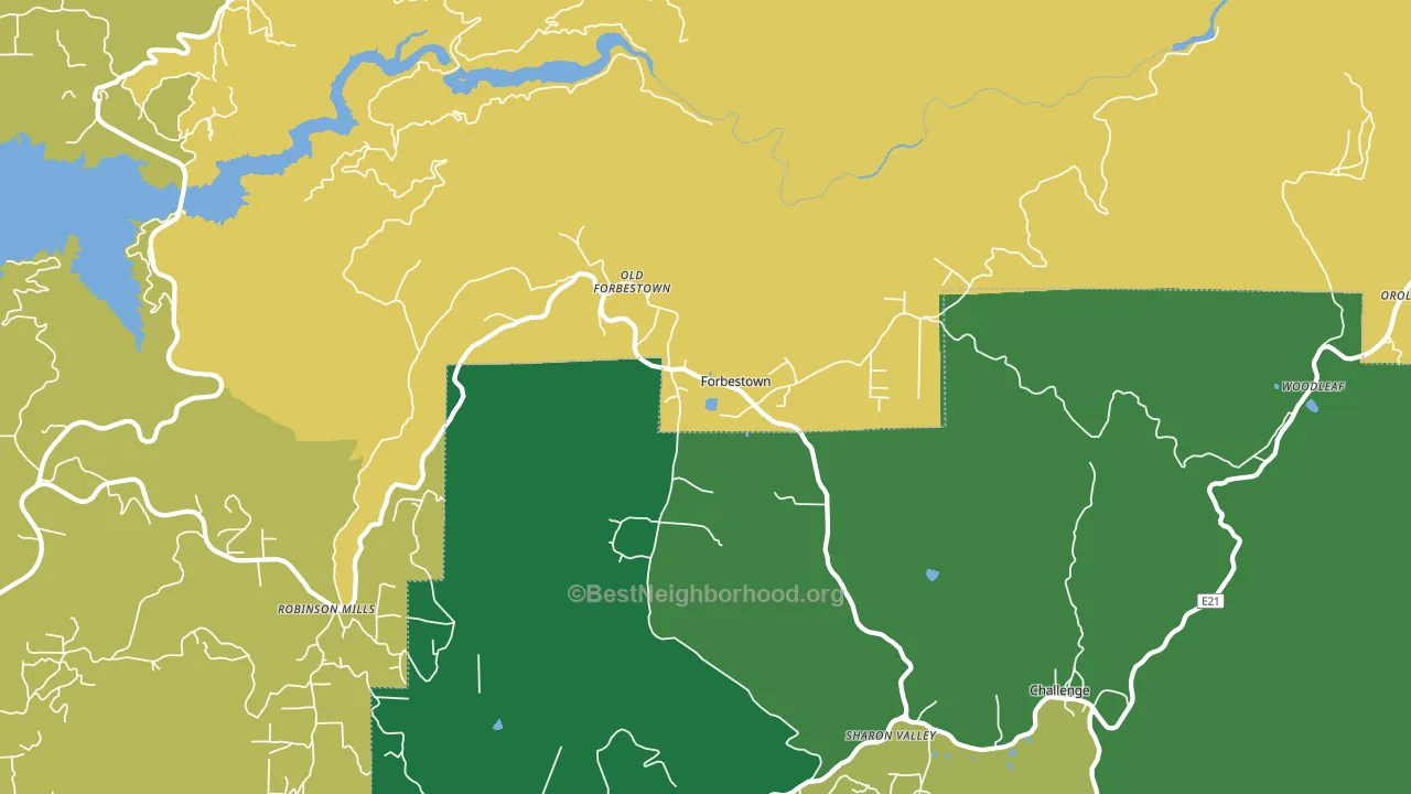 Forbestown, CA block-group voter-turnout map