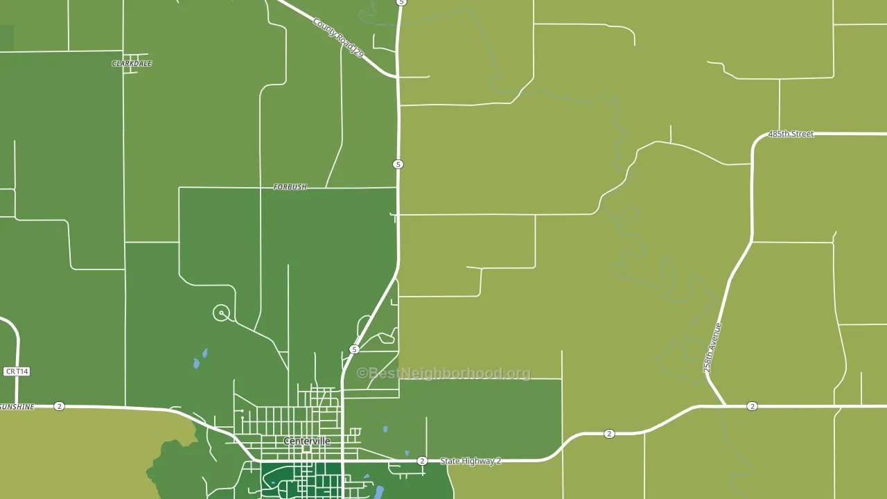 Forbush, IA block-group voter-turnout map