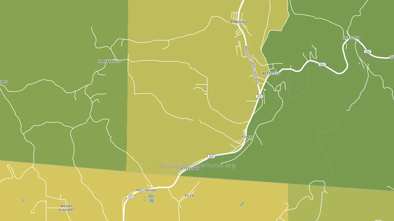Force, PA block-group voter-turnout map