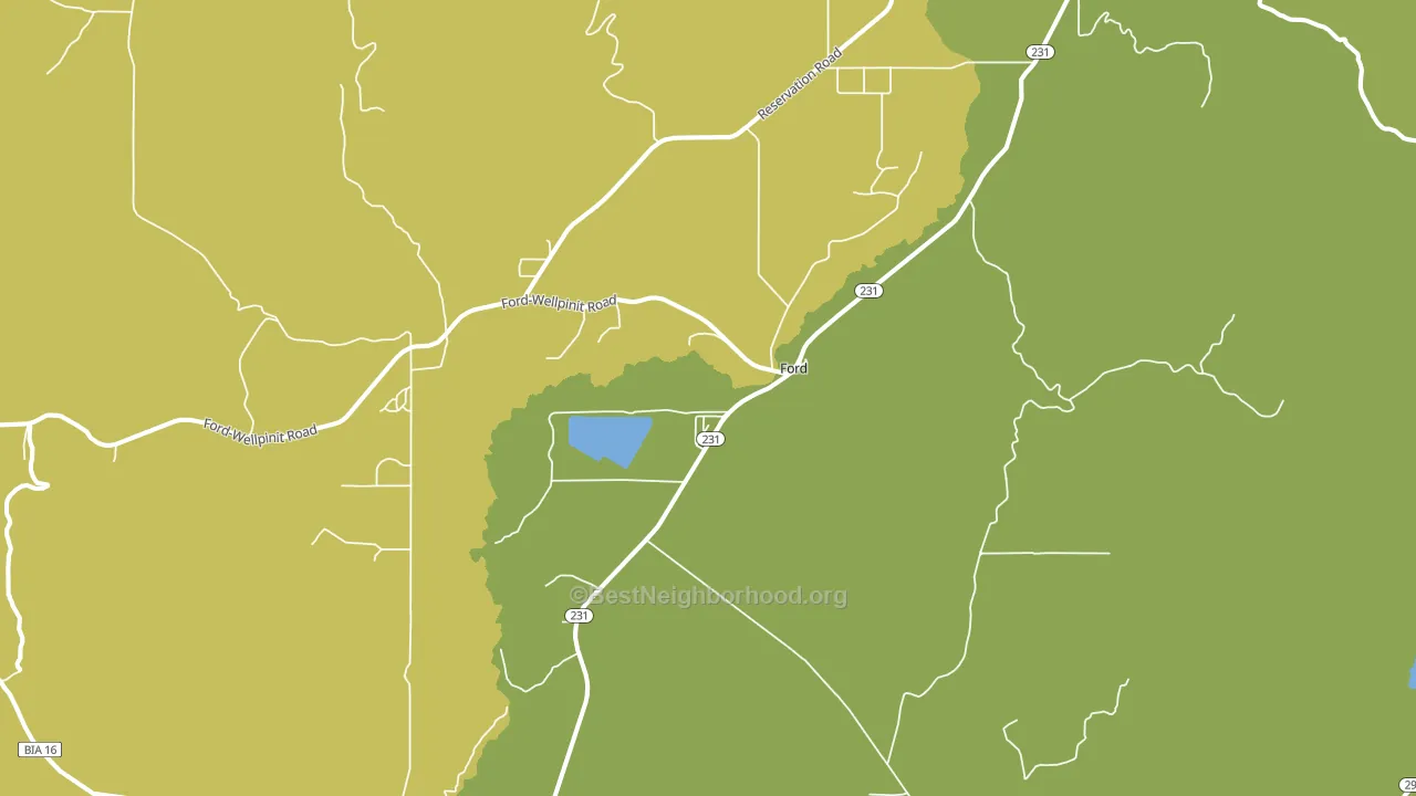 Ford, WA block-group voter-turnout map