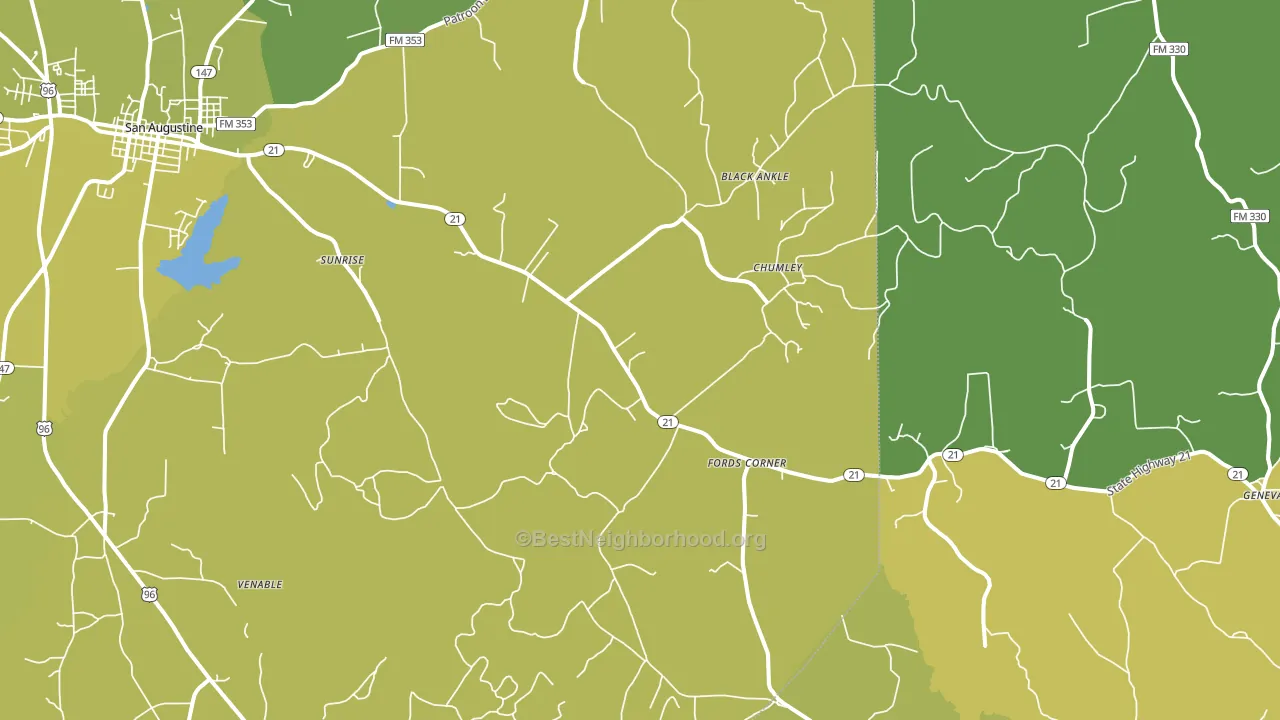 Fords Corner, TX block-group voter-turnout map