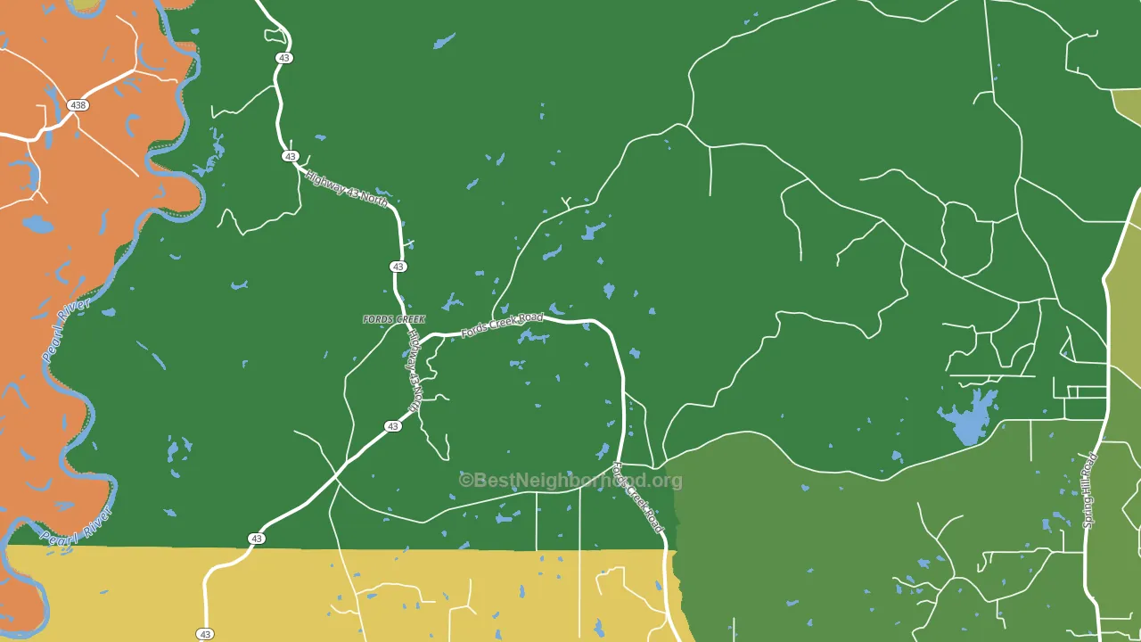 Fords Creek, MS block-group voter-turnout map