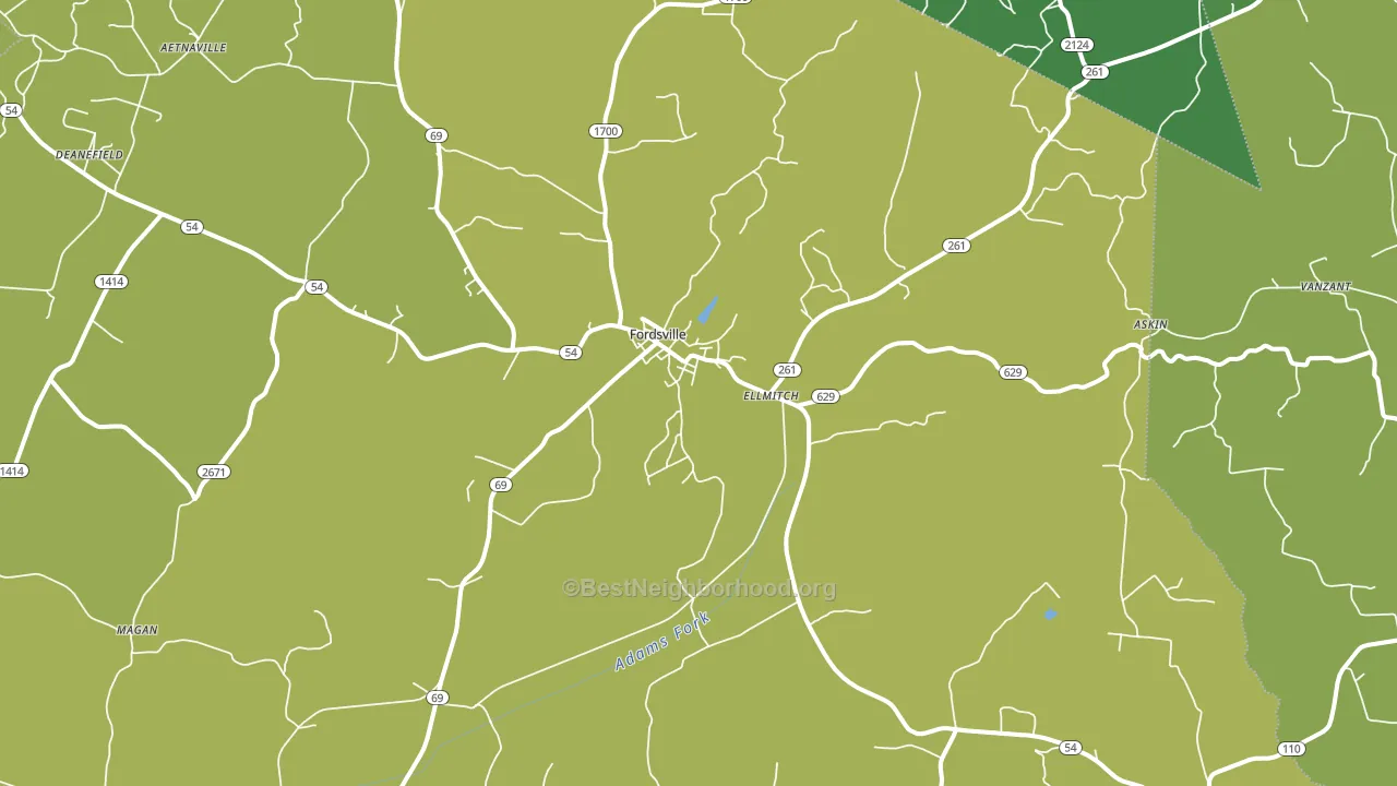 Fordsville, KY block-group voter-turnout map
