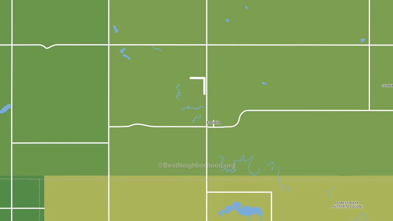 Fordville, ND block-group voter-turnout map