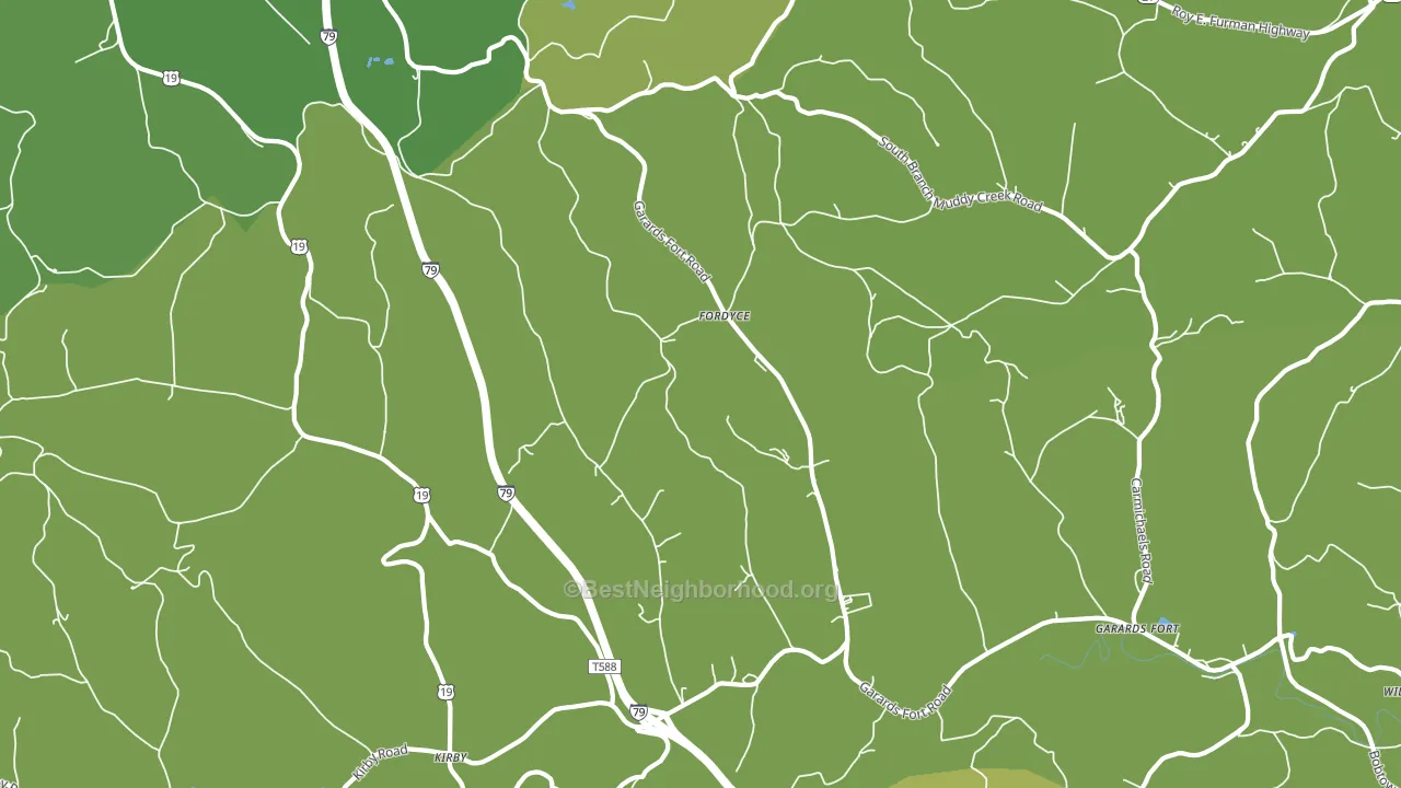 Fordyce, PA block-group voter-turnout map