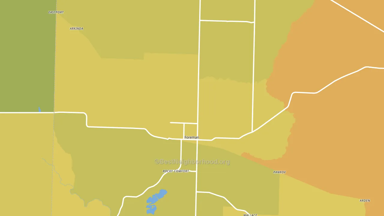 Foreman, AR block-group voter-turnout map