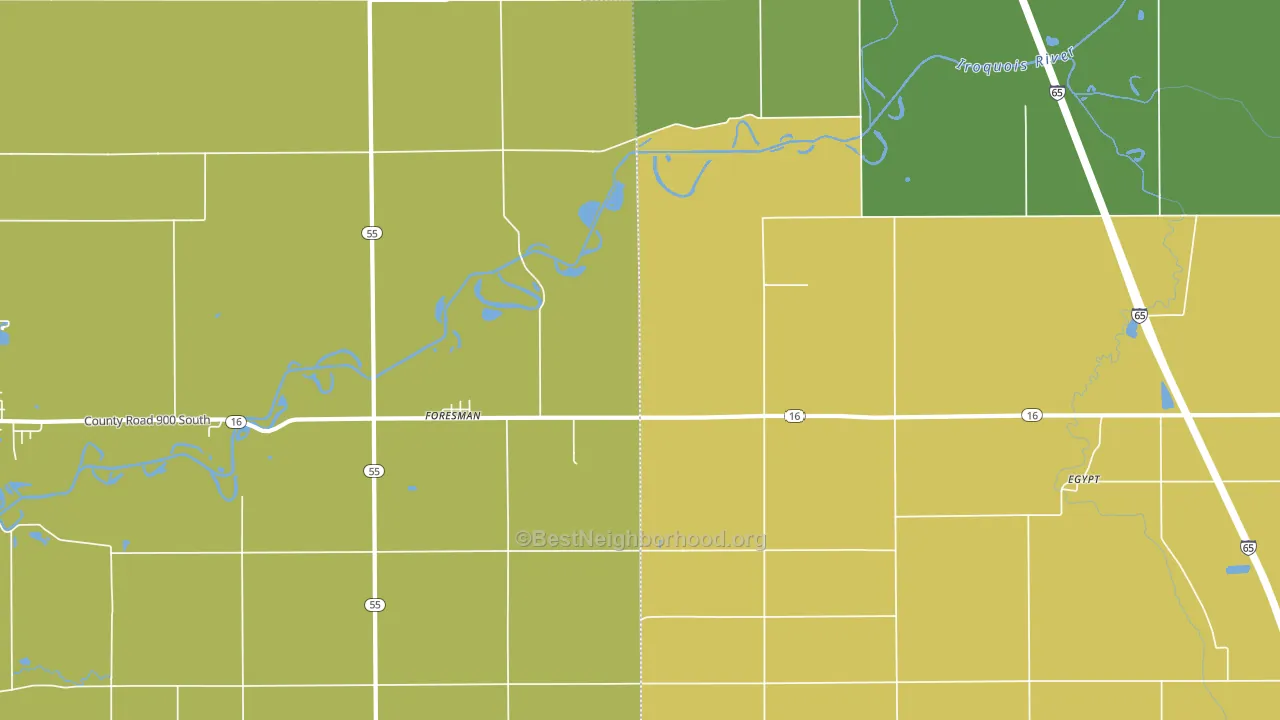 Foresman, IN block-group voter-turnout map