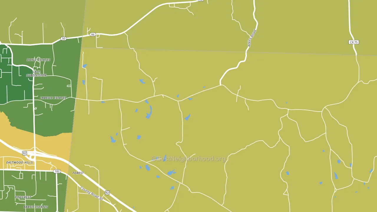Forest, AL block-group voter-turnout map