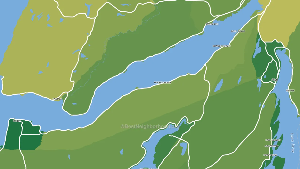 Forest Beach, WA block-group voter-turnout map
