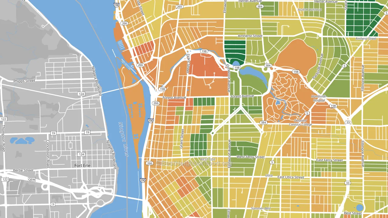 Forest, Buffalo, NY block-group voter-turnout map