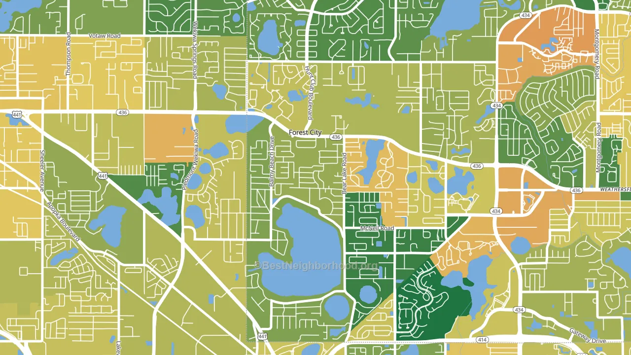 Forest City, FL block-group voter-turnout map