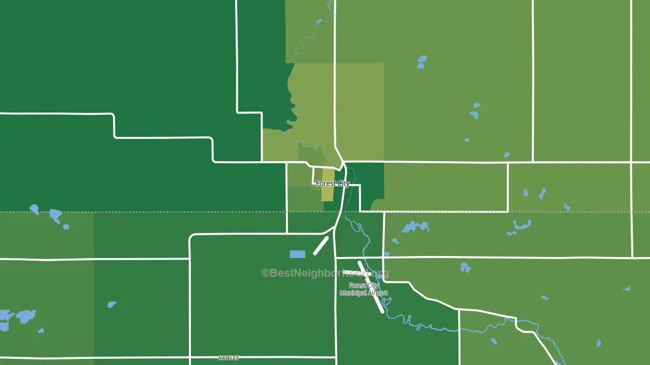 Forest City, IA block-group voter-turnout map