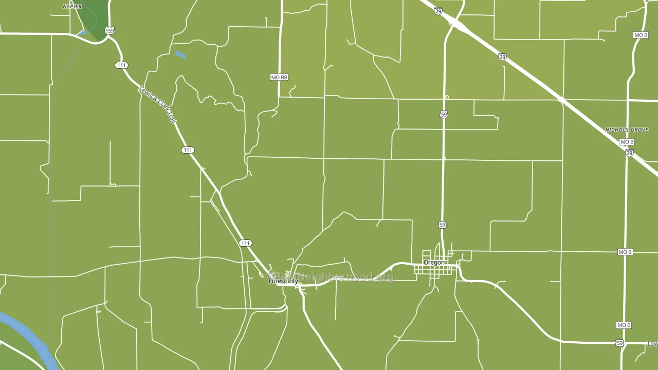 Forest City, MO block-group voter-turnout map