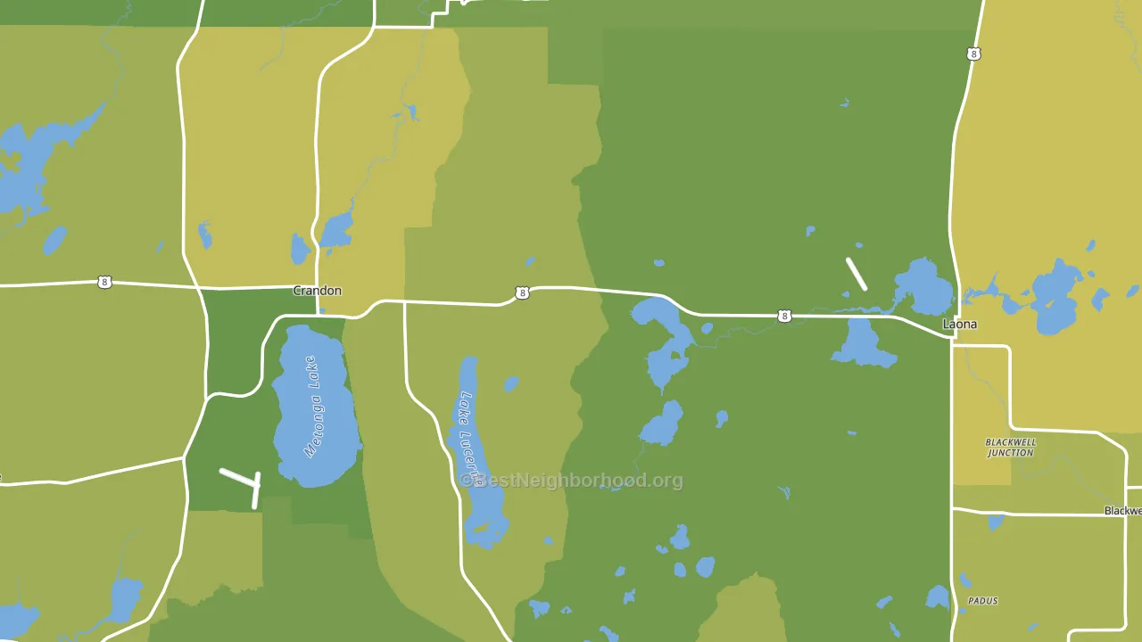 Forest County, WI block-group voter-turnout map