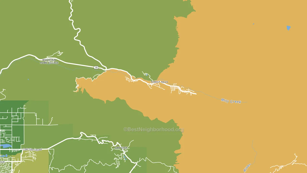 Forest Falls, CA block-group voter-turnout map