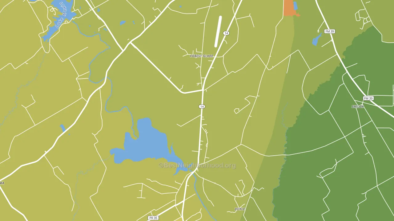 Forest Glade, TX block-group voter-turnout map