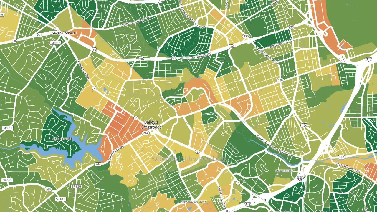 Forest Glen, Arlington, VA block-group voter-turnout map