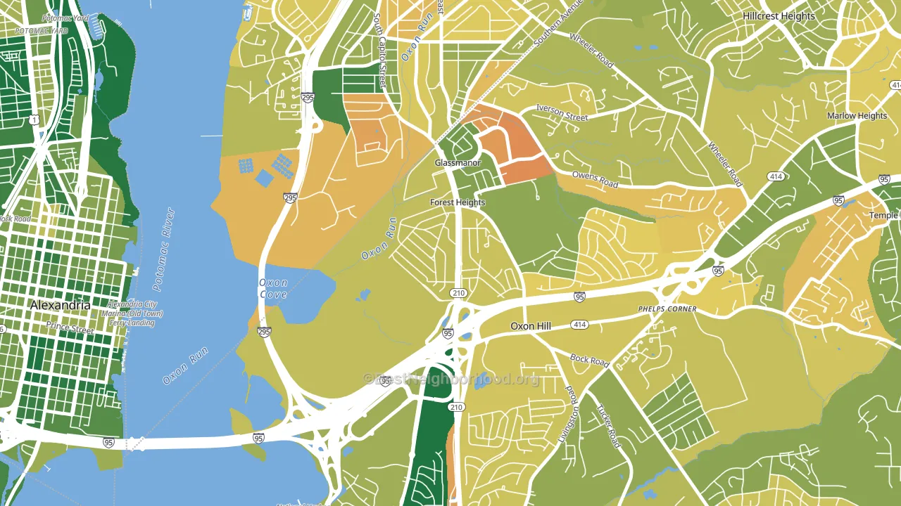 Forest Heights, MD block-group voter-turnout map
