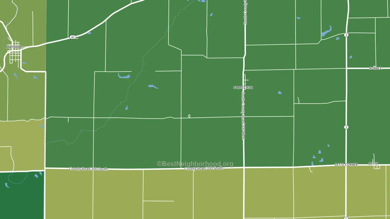 Forest Hill, IN block-group voter-turnout map