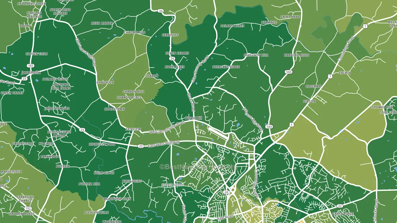 Forest Hill, MD block-group voter-turnout map
