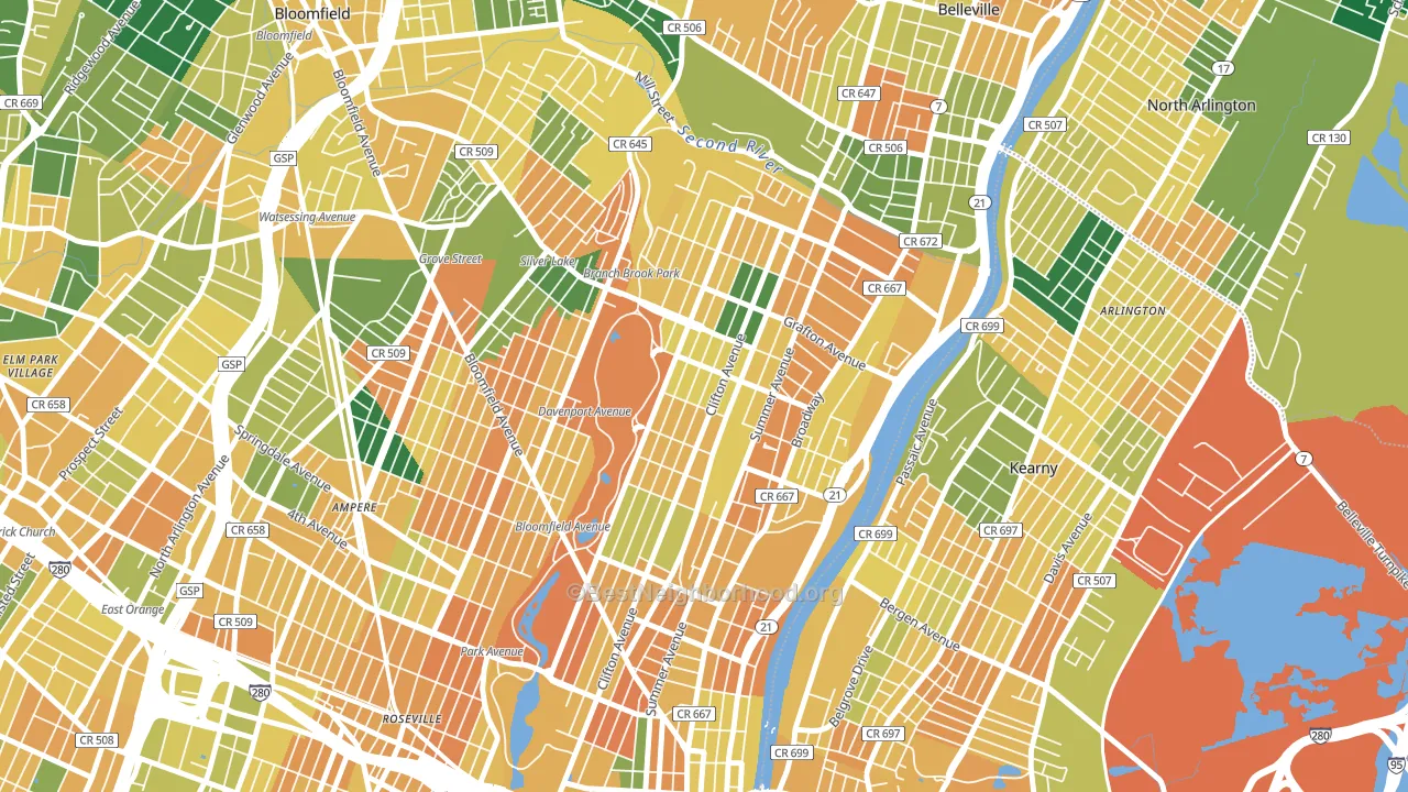 Forest Hill, Newark, NJ block-group voter-turnout map