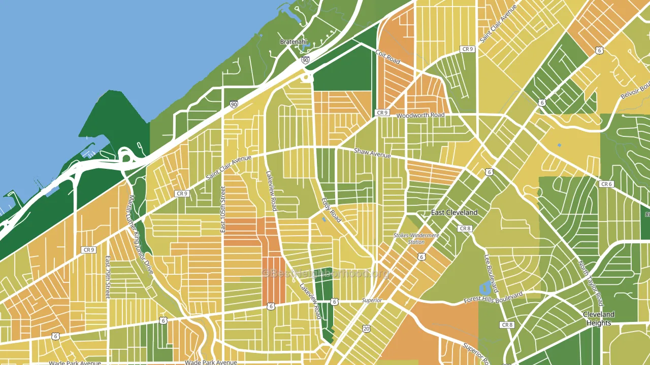 Forest Hills, Cleveland, OH block-group voter-turnout map