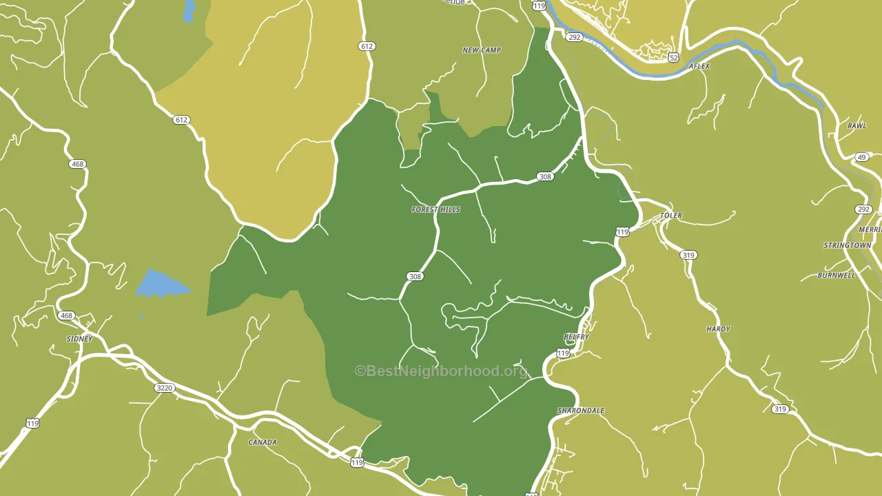 Forest Hills, KY block-group voter-turnout map