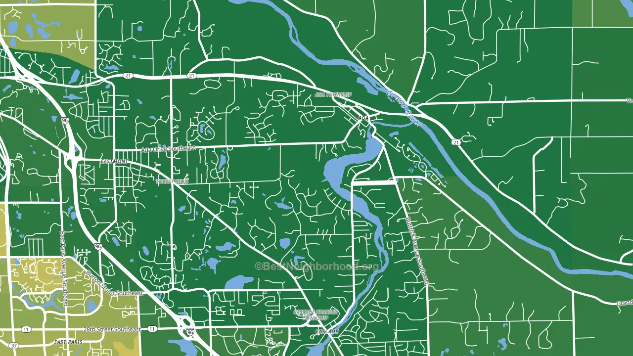 Forest Hills, MI block-group voter-turnout map