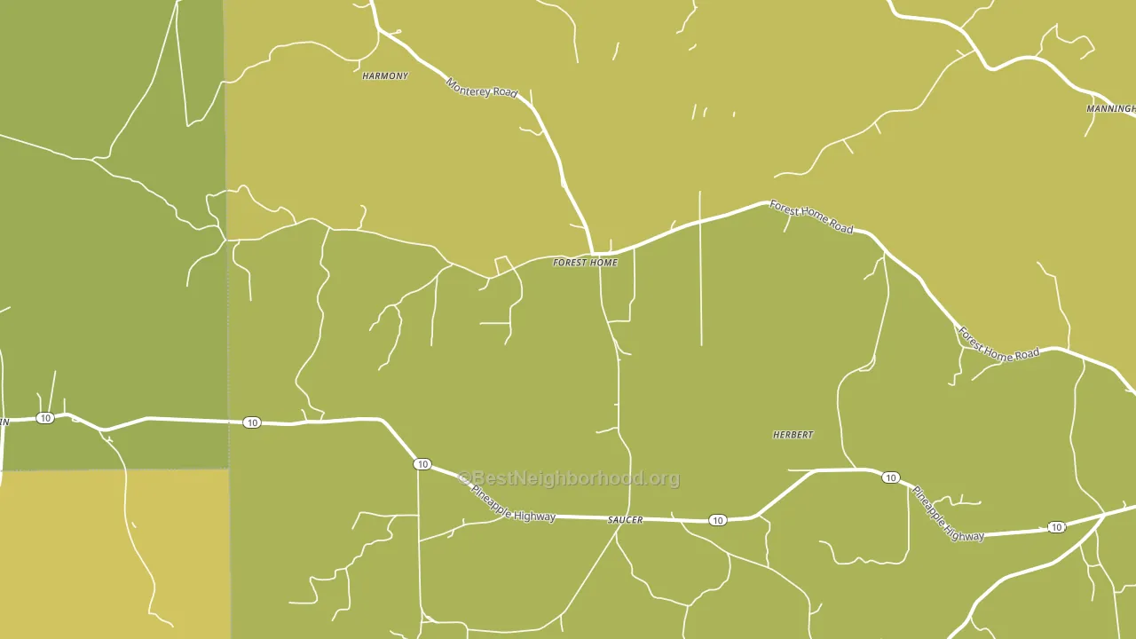 Forest Home, AL block-group voter-turnout map