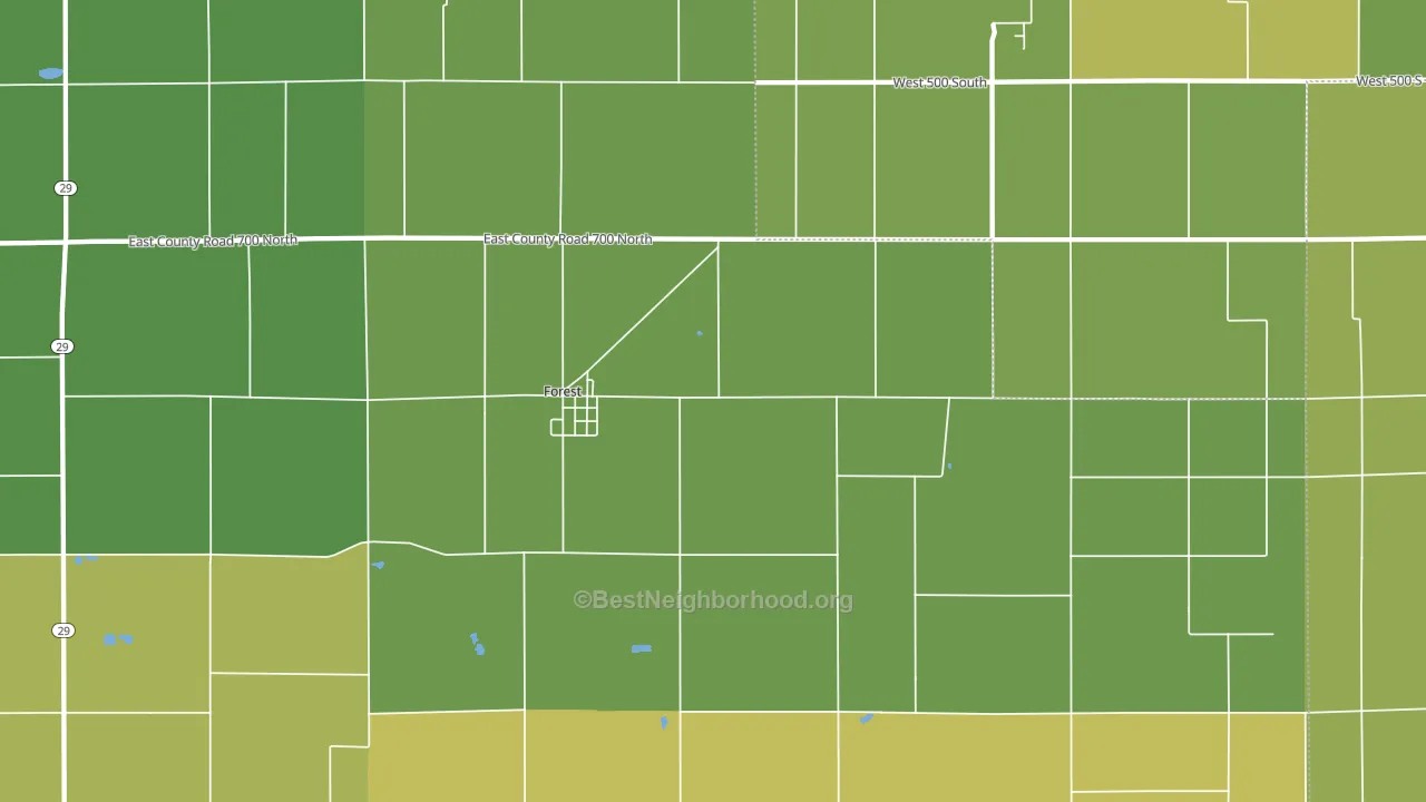 Forest, IN block-group voter-turnout map