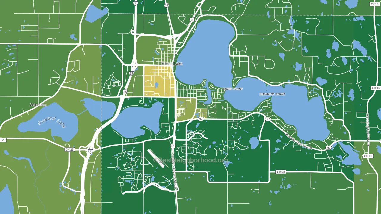 Forest Lake, MN block-group voter-turnout map
