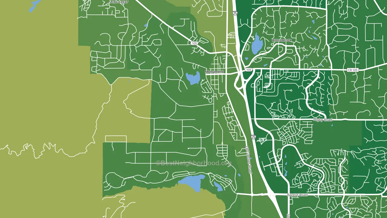 Forest Lakes, Monument, CO block-group voter-turnout map