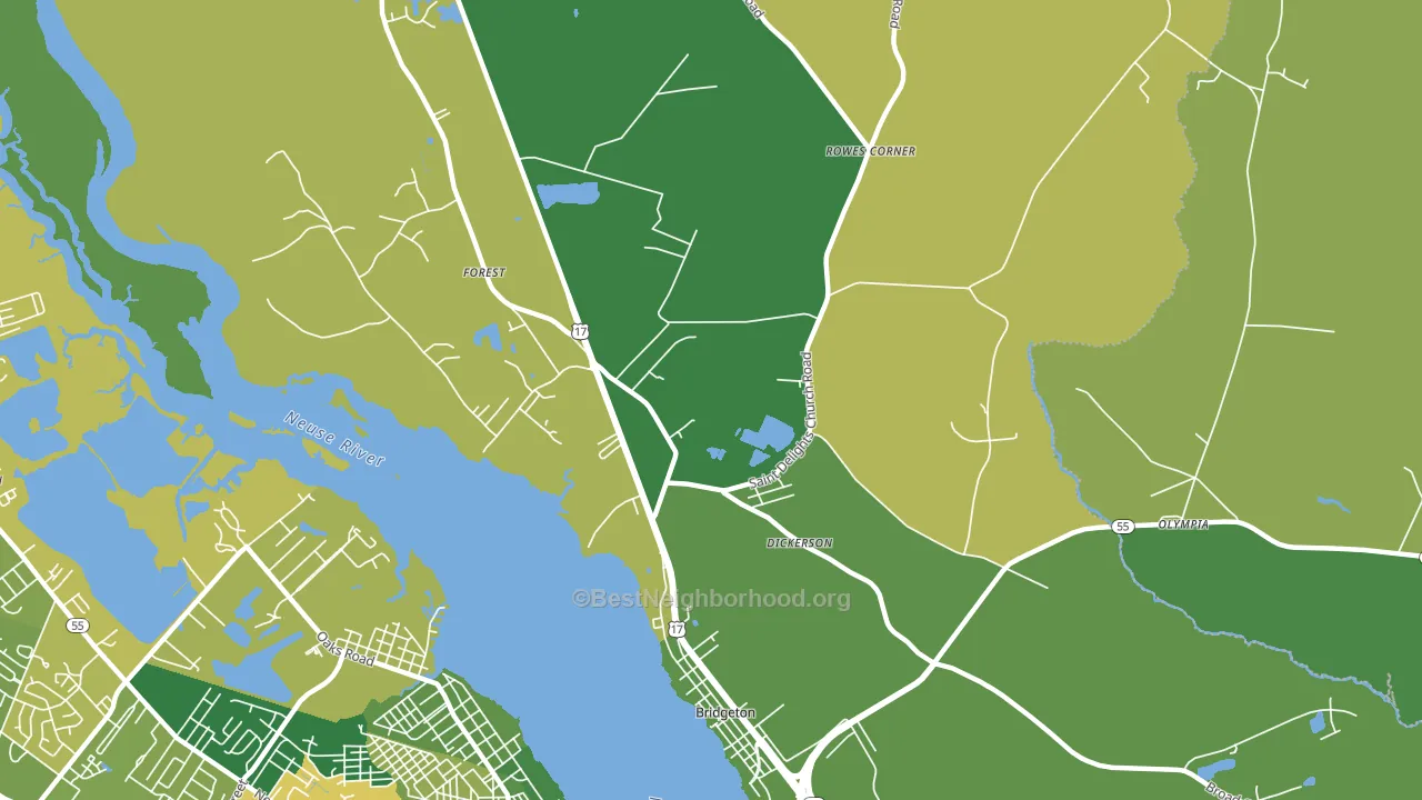 Forest, NC block-group voter-turnout map