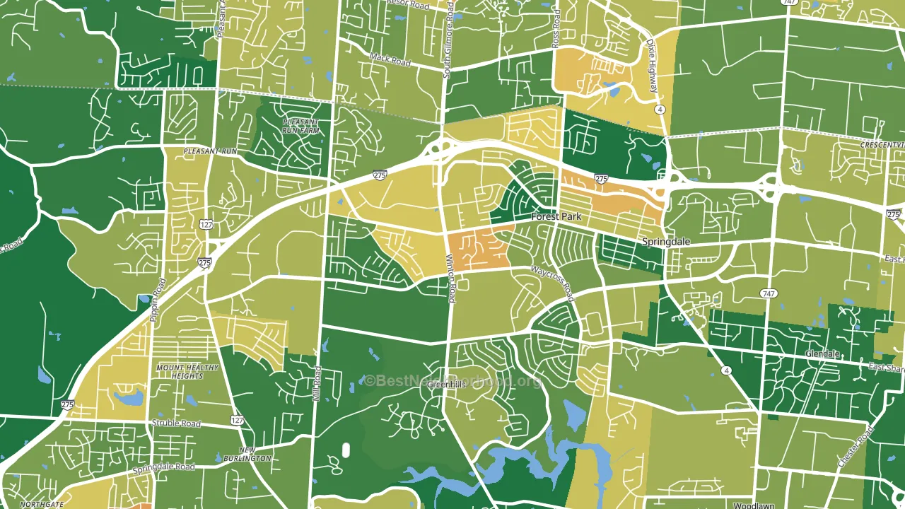 Forest Park, OH block-group voter-turnout map
