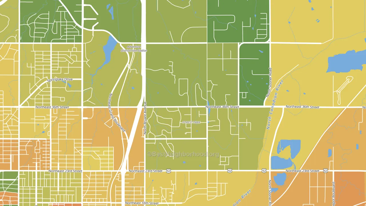 Forest Park, OK block-group voter-turnout map