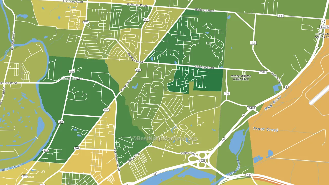 Forest Ridge-Quail Hollow, Dayton, OH block-group voter-turnout map