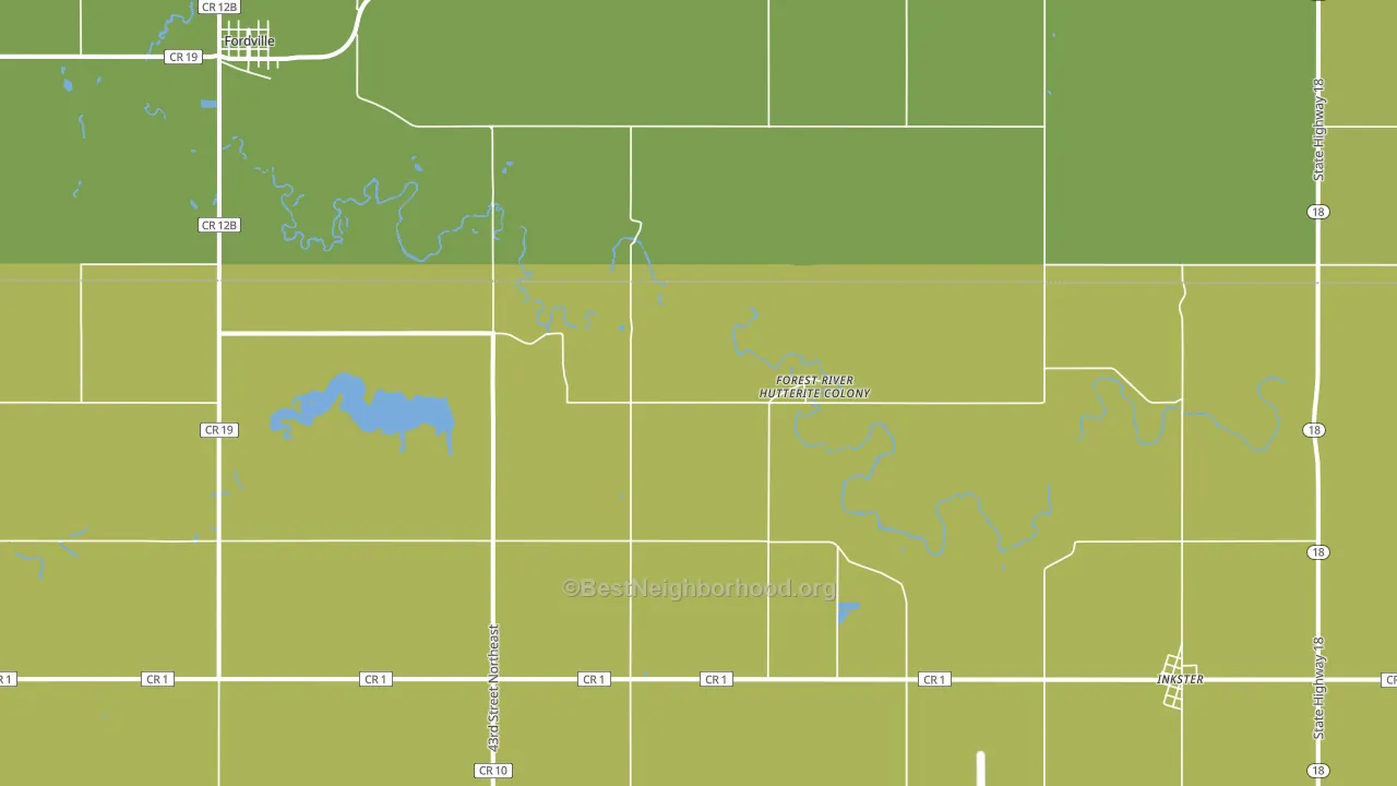 Forest River Colony, ND block-group voter-turnout map
