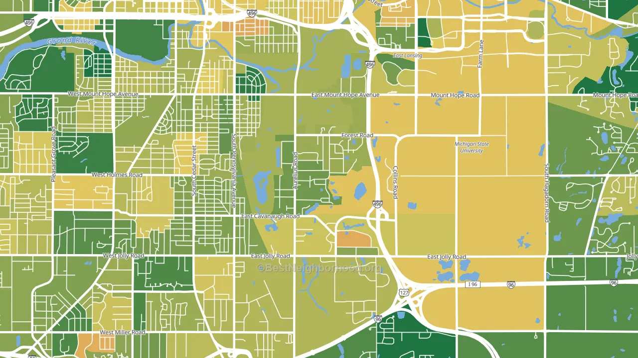 Forest View, Lansing, MI block-group voter-turnout map