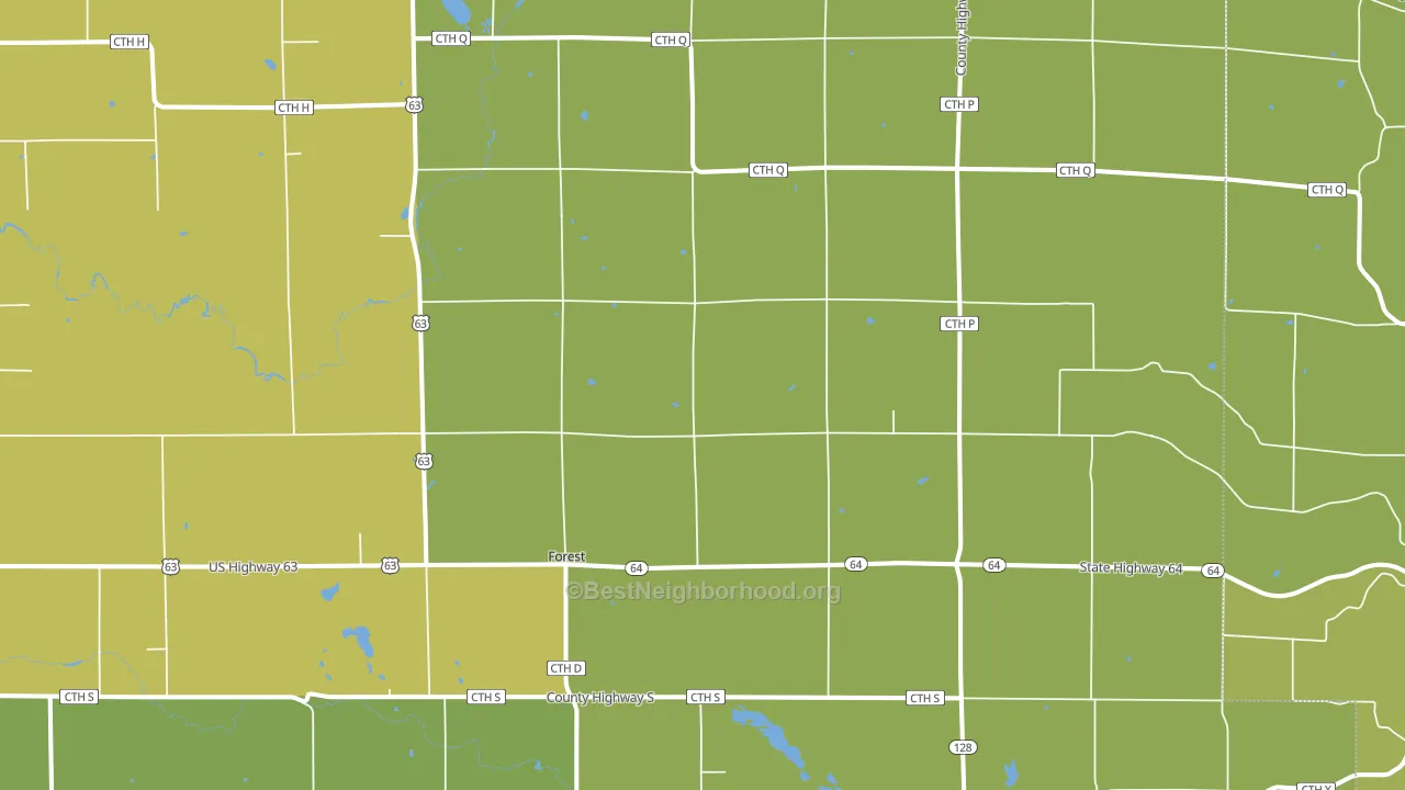 Forest, WI block-group voter-turnout map