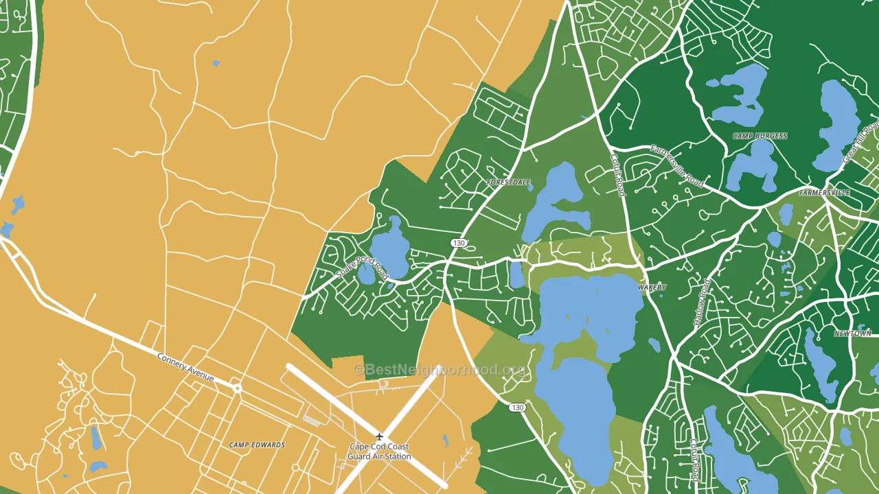 Forestdale, MA block-group voter-turnout map