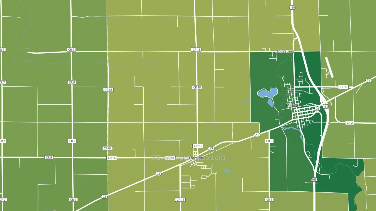 Foreston, MN block-group voter-turnout map
